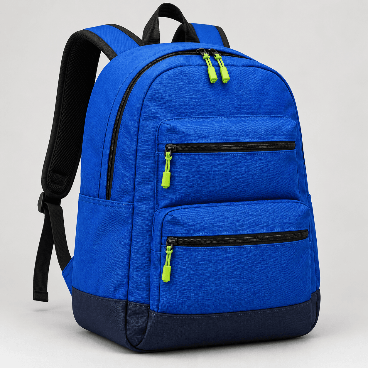 Conceito ilustrativo de mochila escolar em tecido nas cores da Val das Bolsas